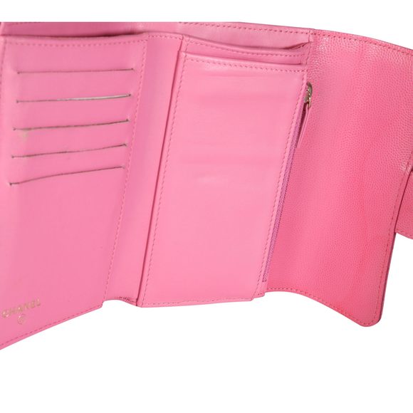 Chanel Pink Quilted Caviar Medium Flap Wallet - Picture 7 of 8